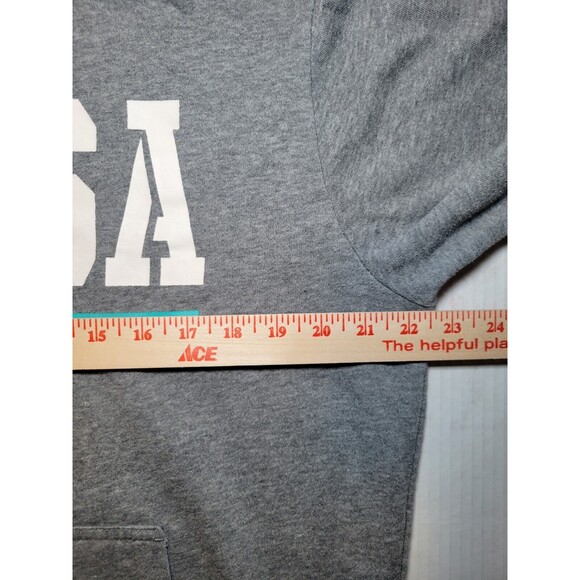 Vintage Y2K DC Shoe Co Rob Dyrdek USA Skater Hoodie Grey Teal Mens M Drawstrings - Picture 7 of 8